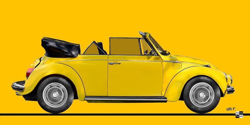 VW Kever 1303 Cabrio in geel van aRi F. Huber