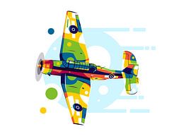 TBF-1C Avenger in Pop Art Illustratie van Lintang Wicaksono