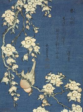 Goudvink en treurkers, Katsushika Hokusai