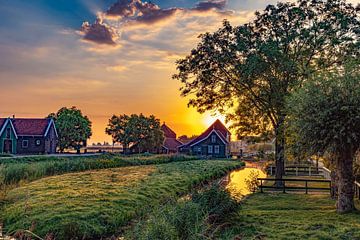 Zonsopkomst bij De Zaanse Schans, Nederland