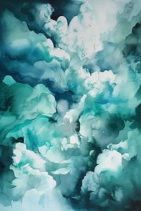 Aquarell Blaue Wolken von ColorCat