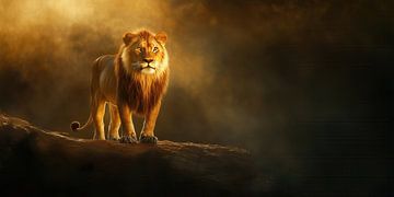 Majestic Lion in the Wilderness Artwork Canvas