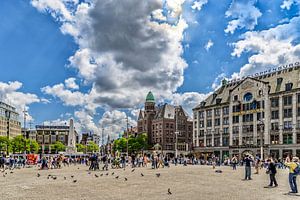 Dam square in Amsterdam in Spring. by Don Fonzarelli