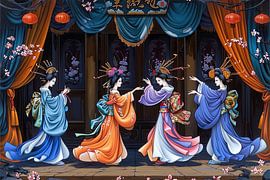 schilderachtig Japans beeld Geisha portret