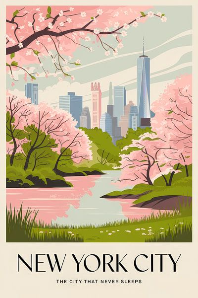 Affiche de voyage vintage de New York City par Poster Art Shop