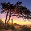 Sunrise at Dornbusch lighthouse on the island of Hiddensee. Panorama picture. by Voss Fine Art Fotografie