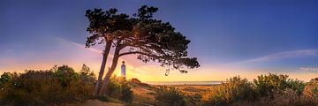 Sunrise at Dornbusch lighthouse on the island of Hiddensee. Panorama picture. by Voss Fine Art Fotografie