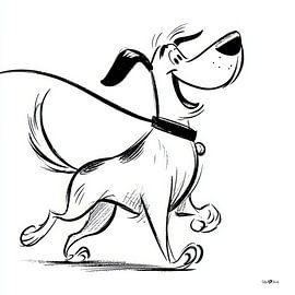 Kleine Hundekarikatur