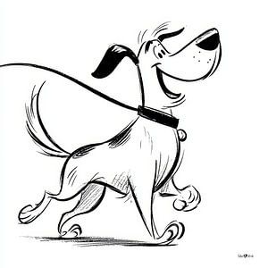 Kleine Hundekarikatur