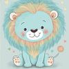 Lion in blue colours by Bert Nijholt