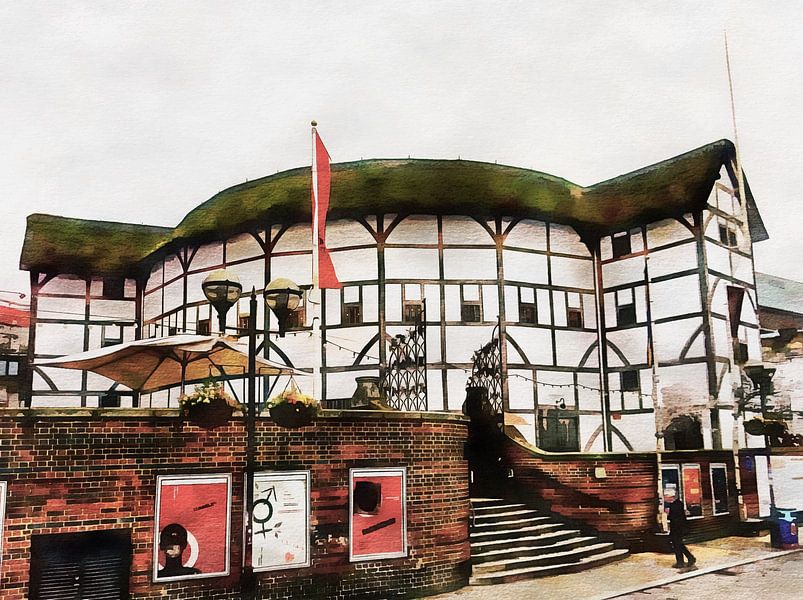 The Globe Theatre London Street View by Dorothy Berry-Lound