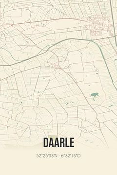 Vintage landkaart van Daarle (Overijssel) van Rezona