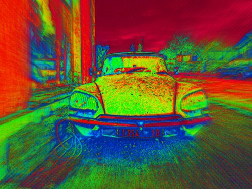 auto, Citroën DS in felle kleuren