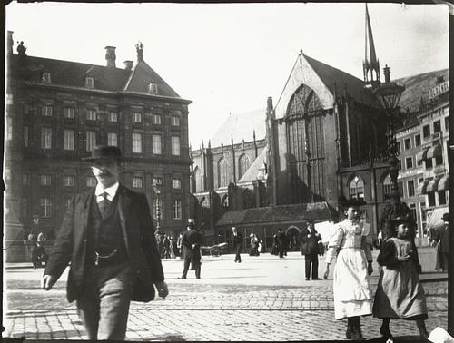 Gezicht op de Dam in Amsterdam, George Hendrik Breitner