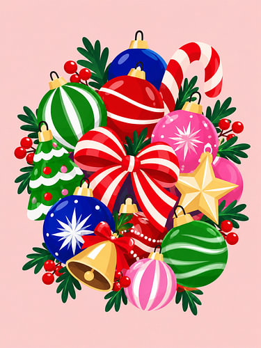Vrolijke kerstversiering in de vorm van een krans