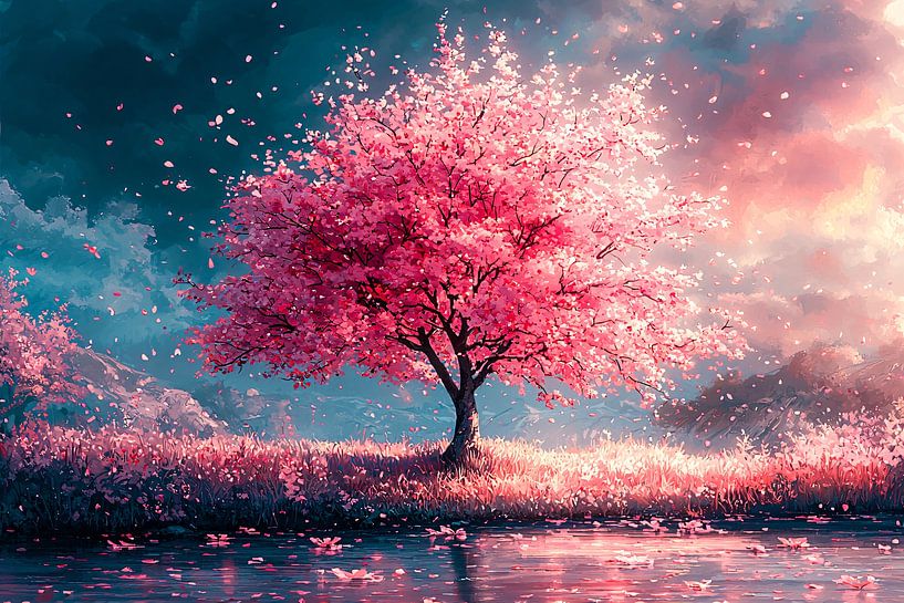 Dreamy cherry blossom in landscape by Imperial Art House
