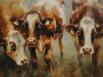 curious red-furred cows by Marjolein Deelen