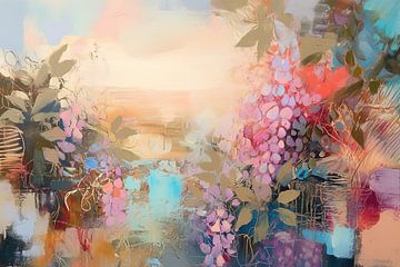 Moderne Bloem van Abstract Schilderij