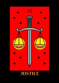 Die Gerechtigkeit Tarotkarte XI Spirituelle Wanddeko Kunstdruck von Millennial Prints