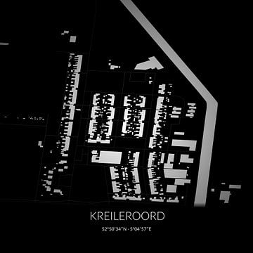 Zwart-witte landkaart van Kreileroord, Noord-Holland. van Rezona