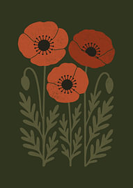 Fleurs de pavot stylisées sur Katarzyna Gąsiorowska