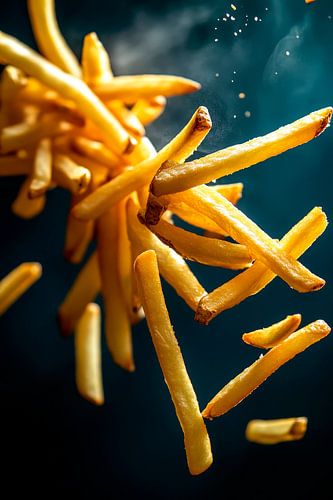 Knapperige chips in de lucht