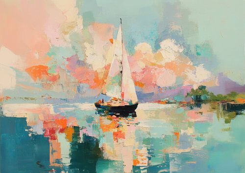 Zeilboot op een kalme zee