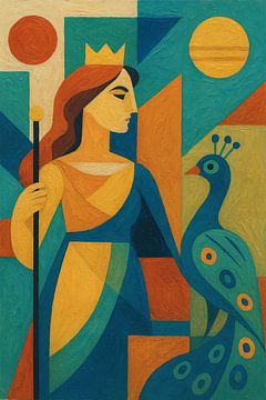 Ein geometrisches Gemälde der Göttin Hera. von Galerie Hoppenbrouwers