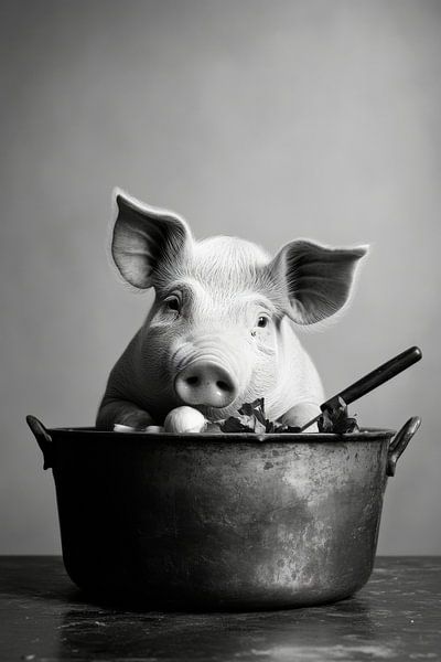 Pig in a pot by Poster Art Shop