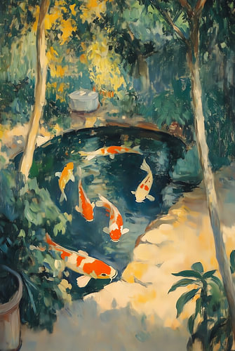 Koi Beneath Trees