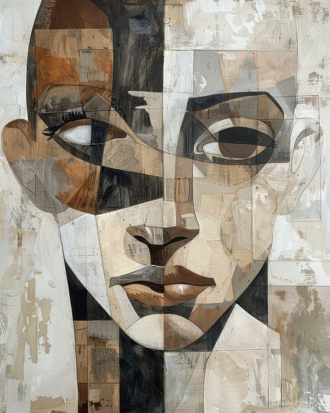 Geometric Portrait in Earth tones by Digatelier