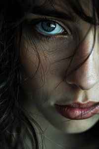 A woman's intense gaze