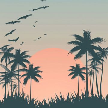 Palm landschap van Poster Art Shop
