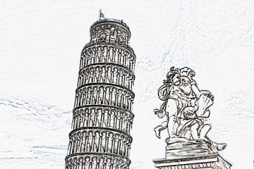 De scheve toren van Pisa, Italië van Gunter Kirsch