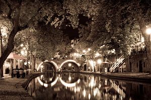 Zomeravond aan de Oudegracht in Utrecht van Stephan van Krimpen