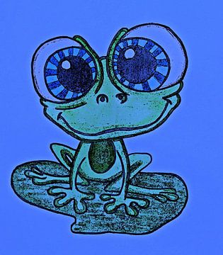 Fröhlicher Frosch auf einem Blatt von Jose Lok