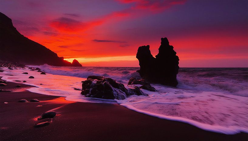 Magnifique coucher de soleil sur la plage par Mustafa Kurnaz