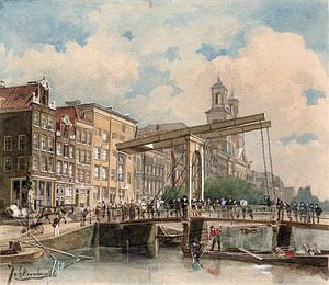 Amsterdam Die Houtgracht, später Waterlooplein, Johan Braakensiek, 1867 - 1875