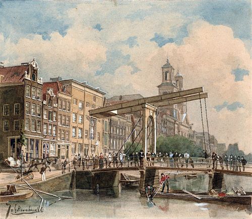 Amsterdam De Houtgracht, later Waterlooplein, Johan Braakensiek, 1867 - 1875
