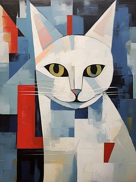 Cat Art in the Style of Georges Braque by Vincent the Cat