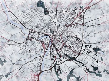 Kaart van Montauban in de stijl 'White Winter' van Maporia
