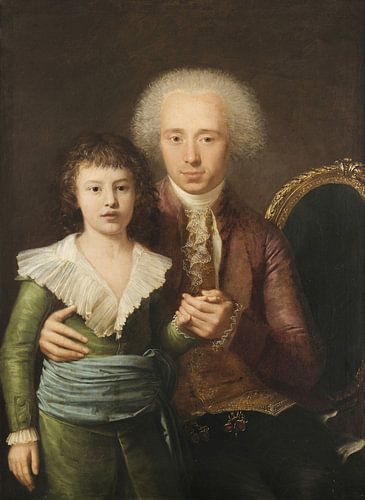 Portret van Ranuzio Anguissola uit Grazzano met zijn zoon, Gaspare Landi.