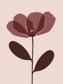 Burgundy Blossom Minimal by Mosaic Dialogue