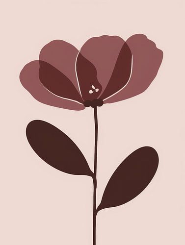 Burgunderrote Blüte Minimal von Mosaic Dialogue