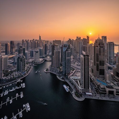 Zonsondergang Dubai Marina