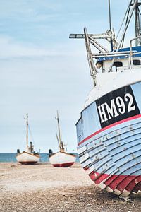 Fischerboote am Strand von Slettestrand – Jammerbucht, Dänemark