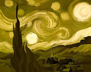 Sternennacht - Vincent van Gogh grüne Ausgabe