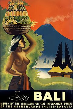 Vintage Indonesian Travel Poster van David Potter