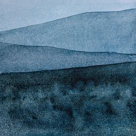 Landschaft in Aquarell 001 | Modern Minimal von WatercolorWall