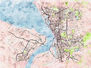 Karte von Bremerhaven im stil 'Soothing Spring'